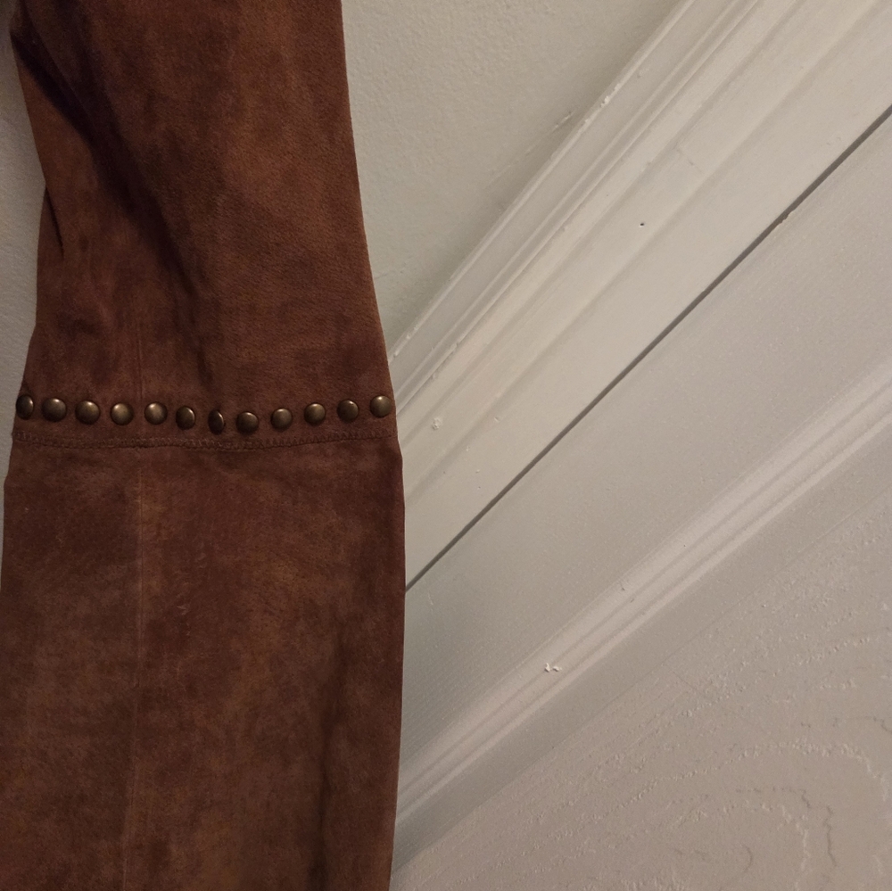 CHI by Falchi Tan Leather Studded Jacket NWT L - Picture 3 of 16